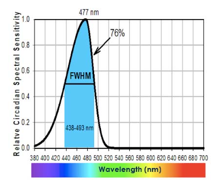 graph of the circadian blue light spectrum